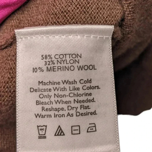 Eddie Bauer Medium Merino Wool Blend Mens Stretchy Crewneck Tan Brown Sweater - Picture 9 of 12